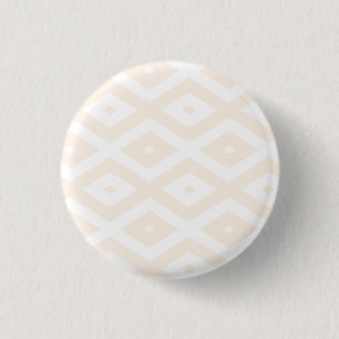 Beige and white diamond pattern 3 cm round badge