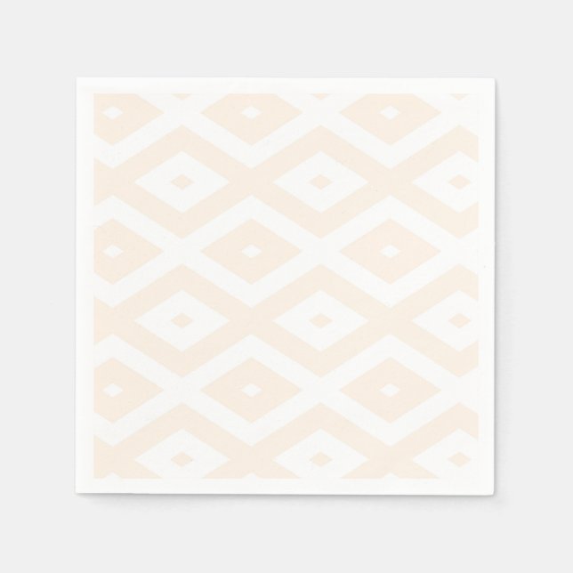 Beige and white diamond pattern napkin (Front)