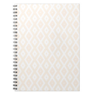 Beige and white diamond pattern notebook
