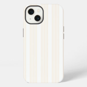 Beige and white five stripe pattern iPhone 13 case
