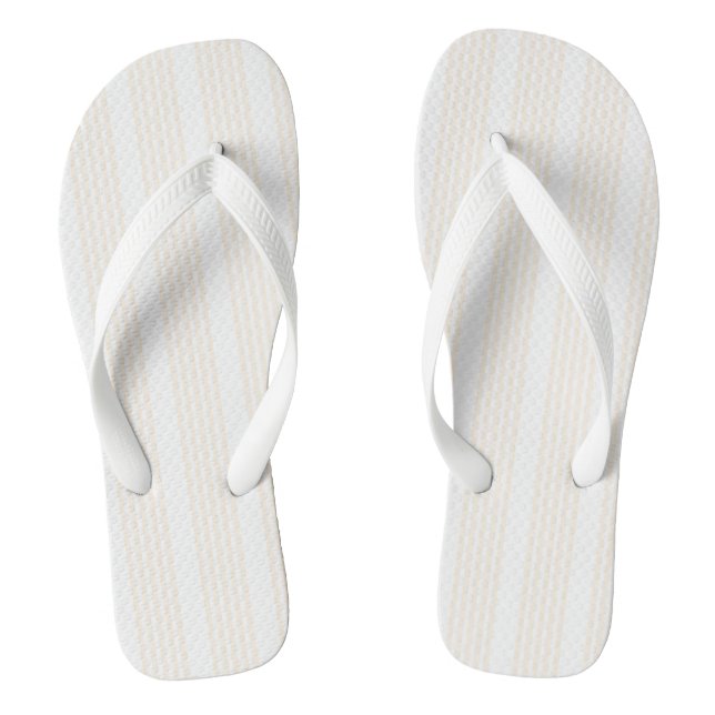 Beige and white five stripe pattern jandals (Footbed)