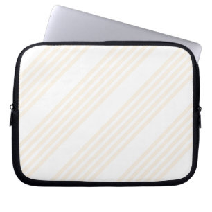 Beige and white five stripe pattern laptop sleeve