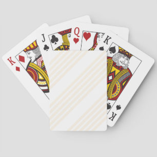 Beige and white five stripe pattern playing cards