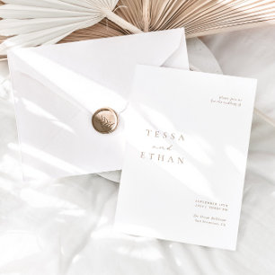 Beige and White Minimalist Modern Wedding Invitation