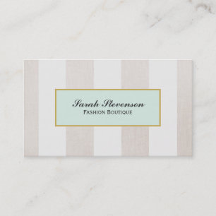 Beige and White Stripes Boutique Business Card