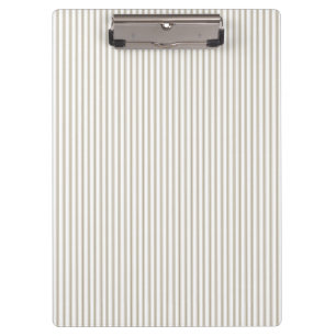 Beige and White Ticking Stripe Clipboard