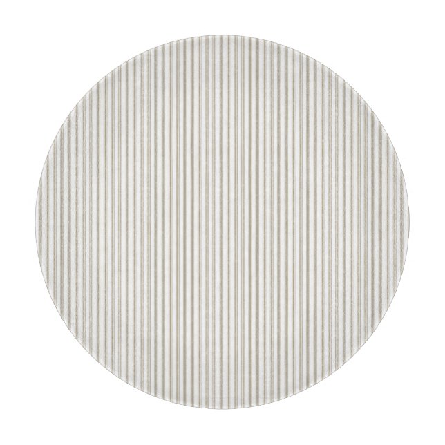 Beige and White Ticking Stripe  Cutting Board (Front)