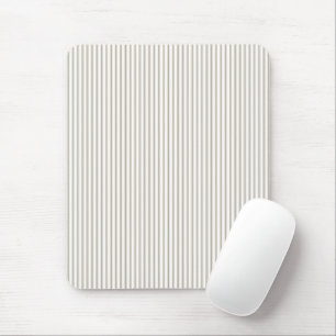 Beige and White Ticking Stripe  Mouse Pad