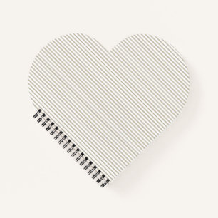 Beige and White Ticking Stripe  Notebook