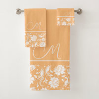Beige and white vintage damasks monogram