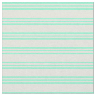 Beige & Aquamarine Lines Pattern Fabric