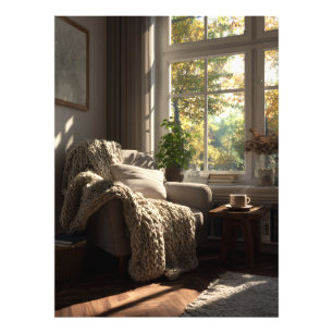 Beige Armchair Autumn Nook Photo Print