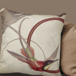 Beige Artistic Hummingbird Design | Maroon Cushion<br><div class="desc">Stylish throw pillow features an artistic design in a beige and burgundy colour palette. An artistic design with a beautiful hummingbird as the focal point with red and green accents on a neutral abstract background with a burgundy maroon and gold geometric circle composition. This elegant design is built on combinations...</div>
