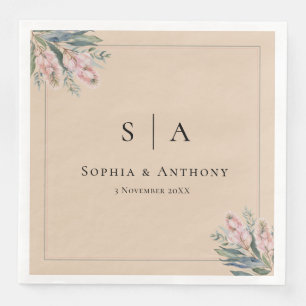 Beige Australia Greenery Wedding Napkins
