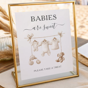 Beige Baby Clothes And Toys Babies are Sweet Poster
