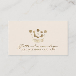 Beige Baby Gold Crown Business Card