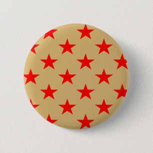Beige Background And Red Stars 6 Cm Round Badge