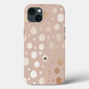 Beige background shimmering circles pattern iPhone 13 case