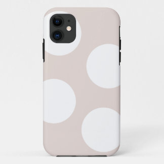 Beige Background with White Circles. Polka Dot Case-Mate iPhone Case