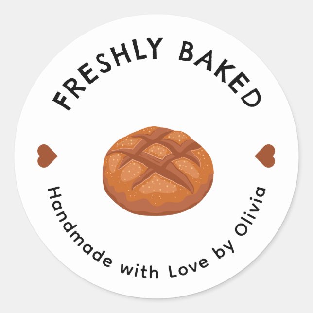 Beige Bakery business Sticker (Front)