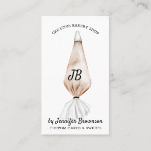 Beige Bakery Whip Pastry Business Card