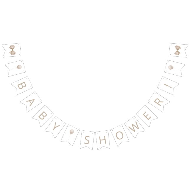 Beige Balloon Baby Shower Bunting (All)