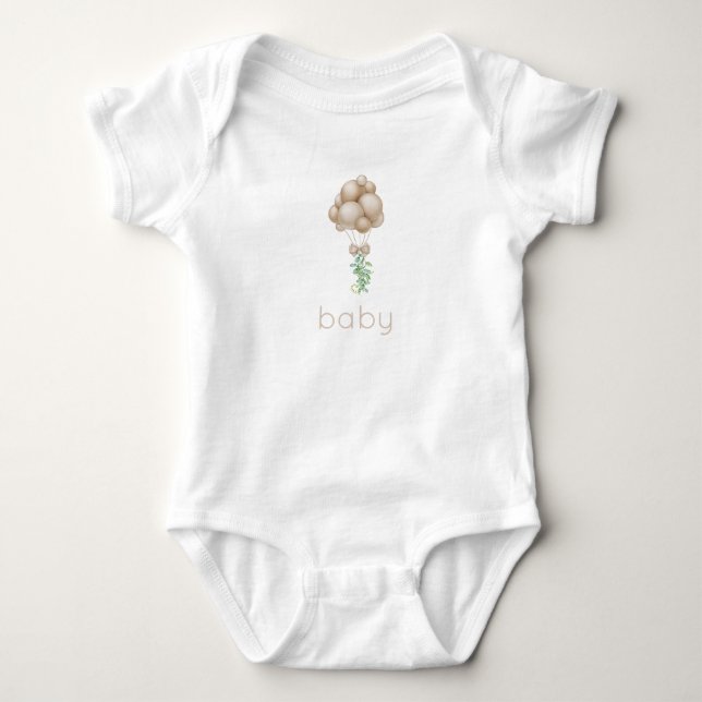 Beige Balloons Baby Bodysuit (Front)