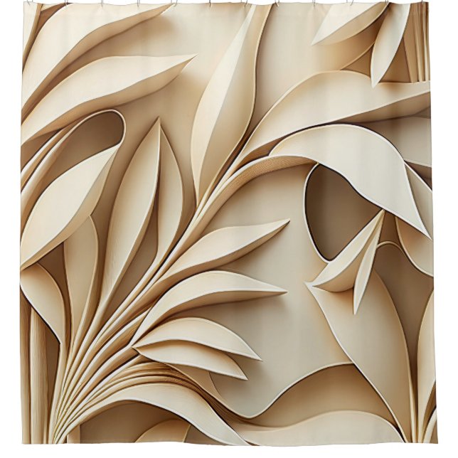 Beige Bamboo Shower Curtain (Front)