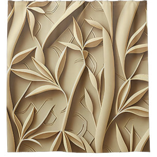 Beige Bamboo Shower Curtain - Elegant Design