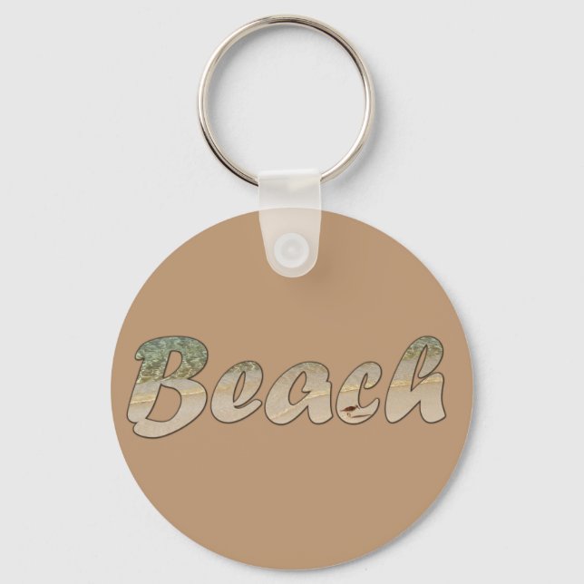 Beige Beach Key Ring (Front)