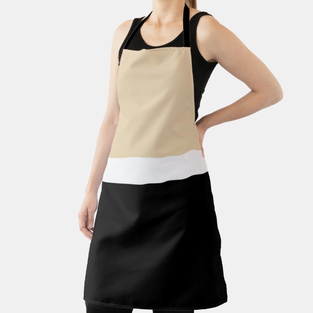 Beige Black Abstract Stripe Apron (Insitu)