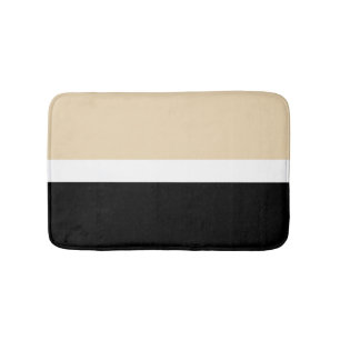 Beige Black Abstract Stripe Bath Mat