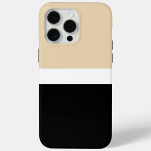Beige Black Abstract Stripe iPhone 15 Pro Max Case