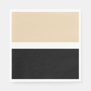 Beige Black Abstract Stripe Napkin