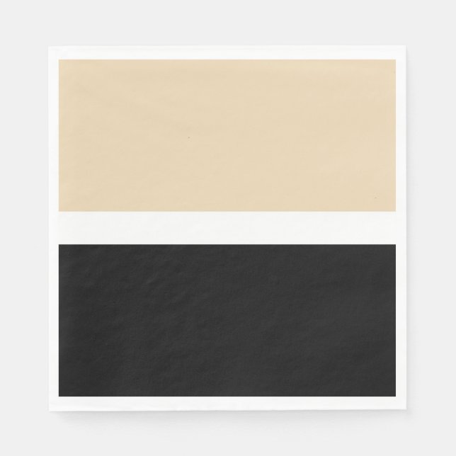 Beige Black Abstract Stripe Napkin (Front)