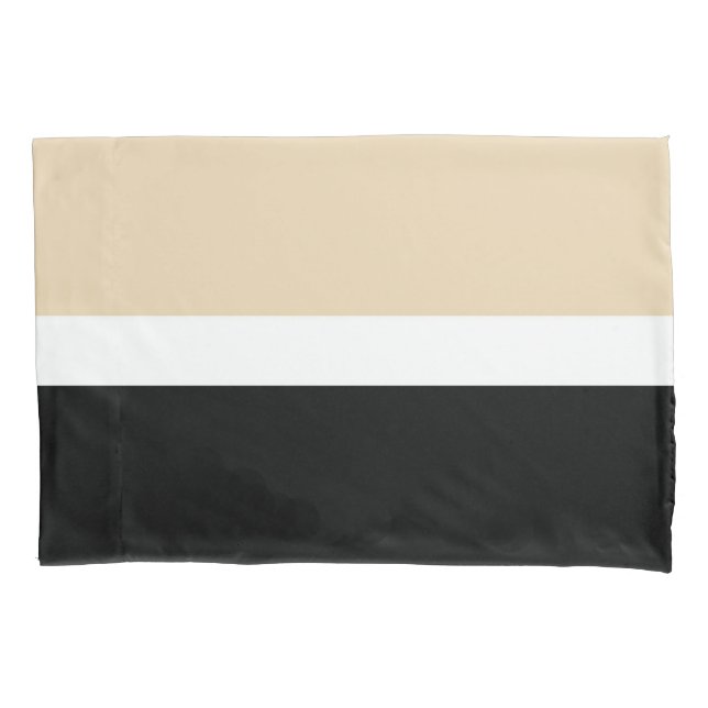 Beige Black Abstract Stripe Pillowcase (Front)