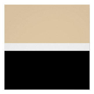 Beige Black Abstract Stripe Poster