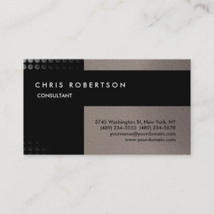 Beige Black Attractive Charming Business Card