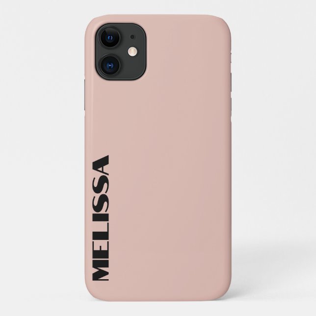 Beige Black Bold Typography Case-Mate iPhone Case (Back)