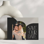 Beige Black Chic Modern Arch Photo Wedding Postcard<br><div class="desc">Elegant and chic,  this modern save the date features your photo surrounded by arch shapes in black and beige.</div>