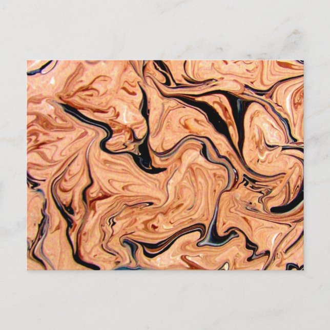Beige Black Marble Abstract Pattern Background Postcard (Front)