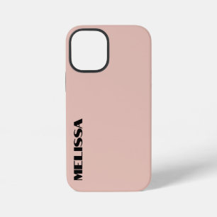 Beige Black Modern Bold Typography iPhone 12 Mini Case