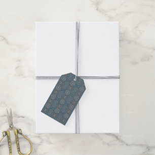 Beige Blue And Grey Alternating Pattern Design Gift Tags