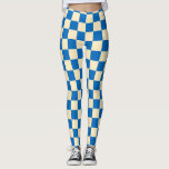 Beige   Blue Check Chequered Chequerboard Pattern Leggings<br><div class="desc">Beige   Blue Check Chequered Chequerboard Pattern Leggings</div>
