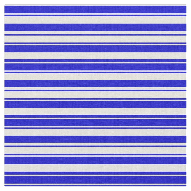 Beige & Blue Coloured Stripes Fabric (Close Up)