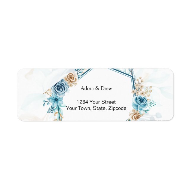 Beige blue Elegant Floral Wedding (Front)