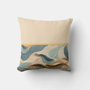 beige blue green modern style wave cushion