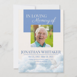 Beige & Blue Sky Funeral Invitation Template