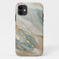 Beige & Blue Watercolor Abstract Marble