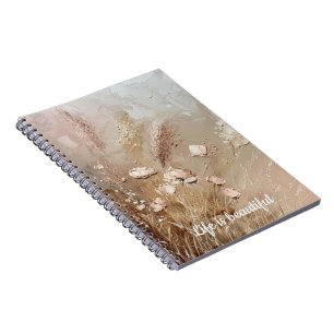 Beige Blush Boho Floral Notebook